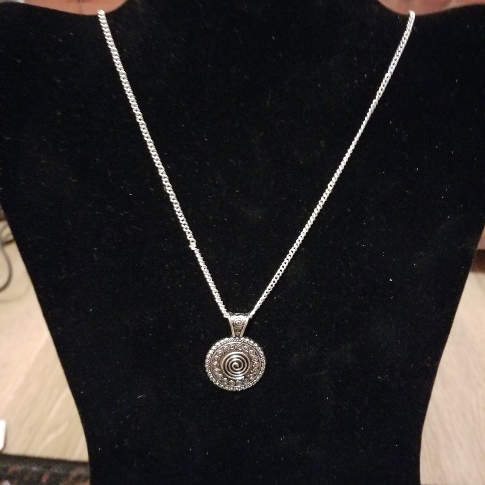 Hobo Chic Swirls Silver Pendant Necklace